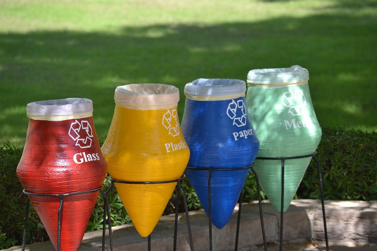 recycling bins in the park - recycling statistics cover