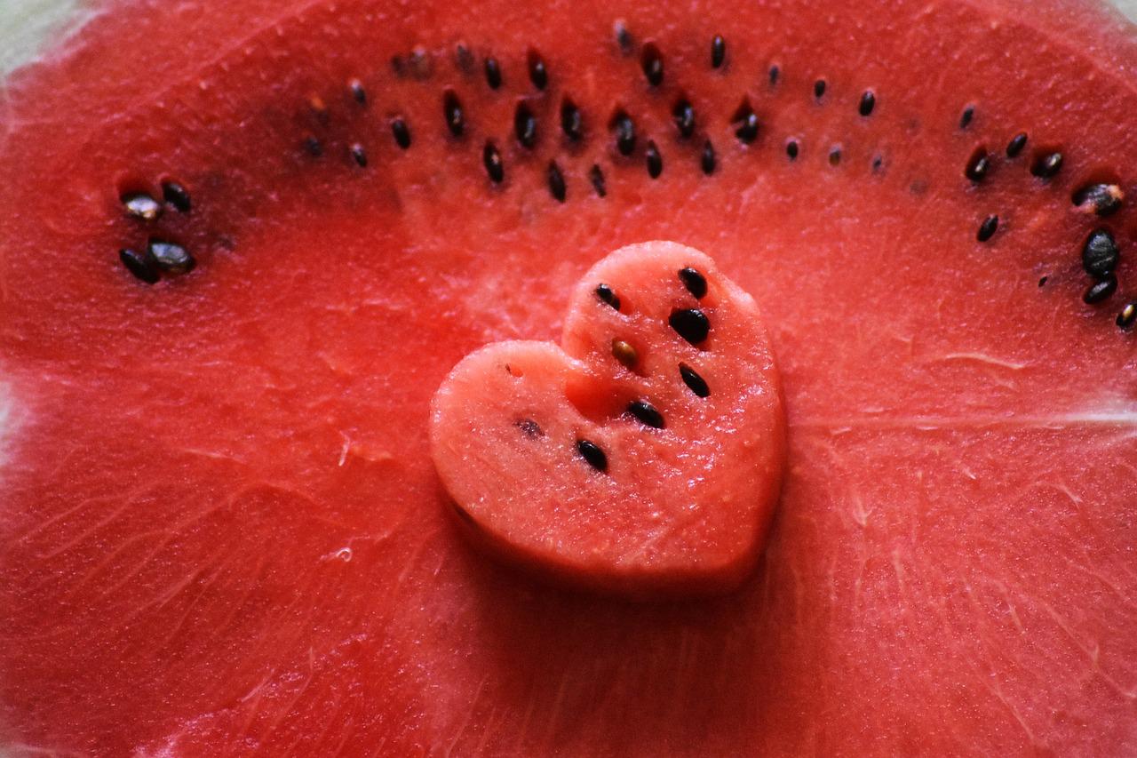 watermelon in shape of heart
